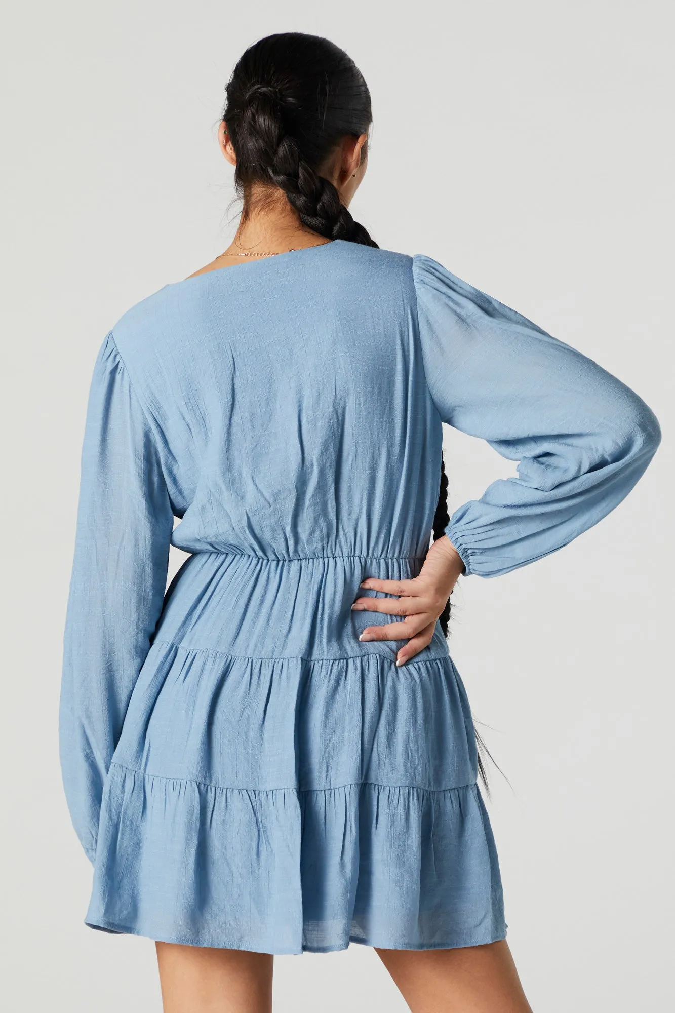 V-Neck Tiered Mini Dress sold by Charlotte Russe product image thumbnail 2