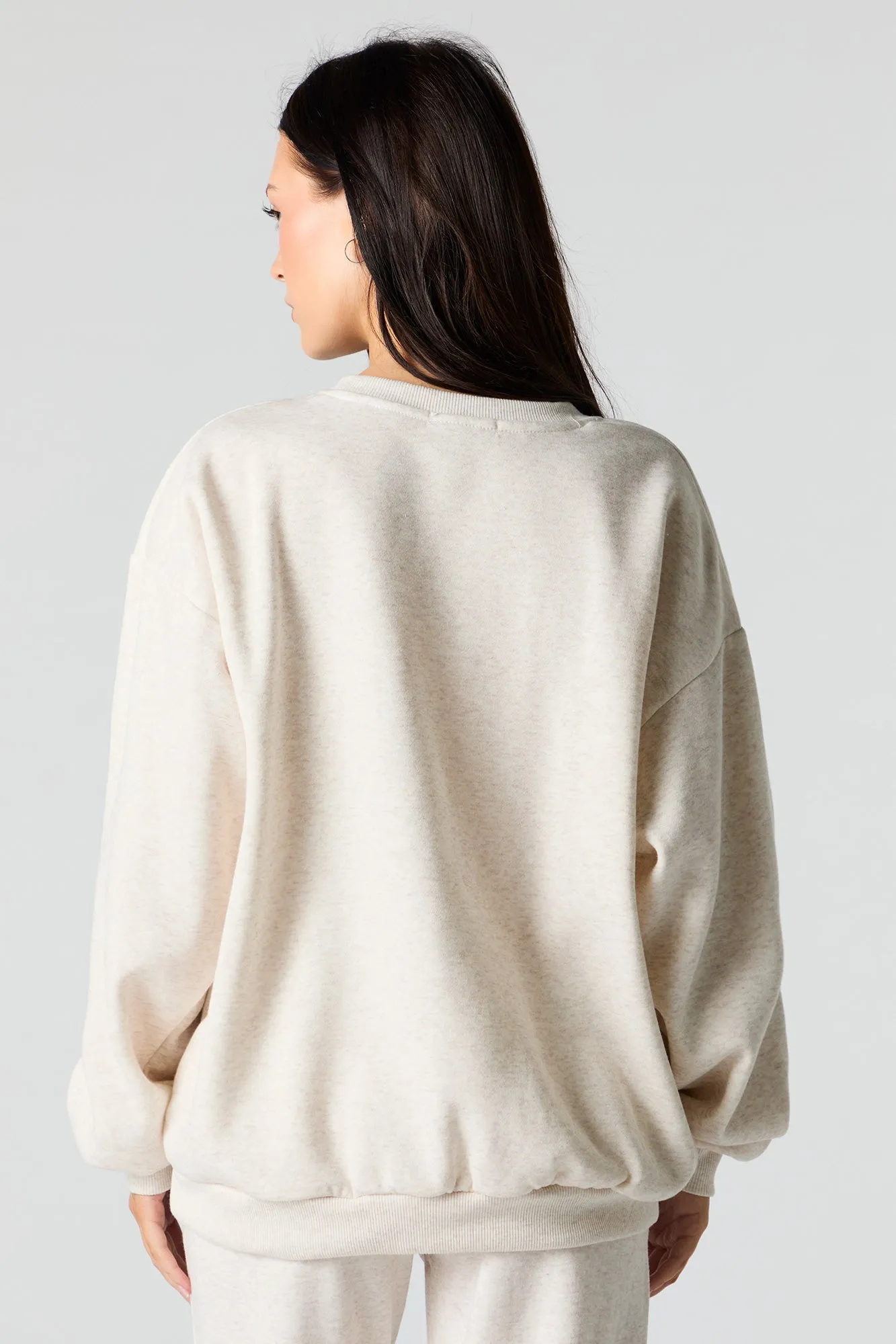 Oversized Destination Embroidered Fleece Sweatshirt sold by Charlotte Russe product image thumbnail 2