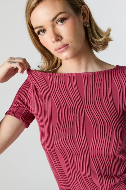 Textured Short Sleeve Top sold by Charlotte Russe