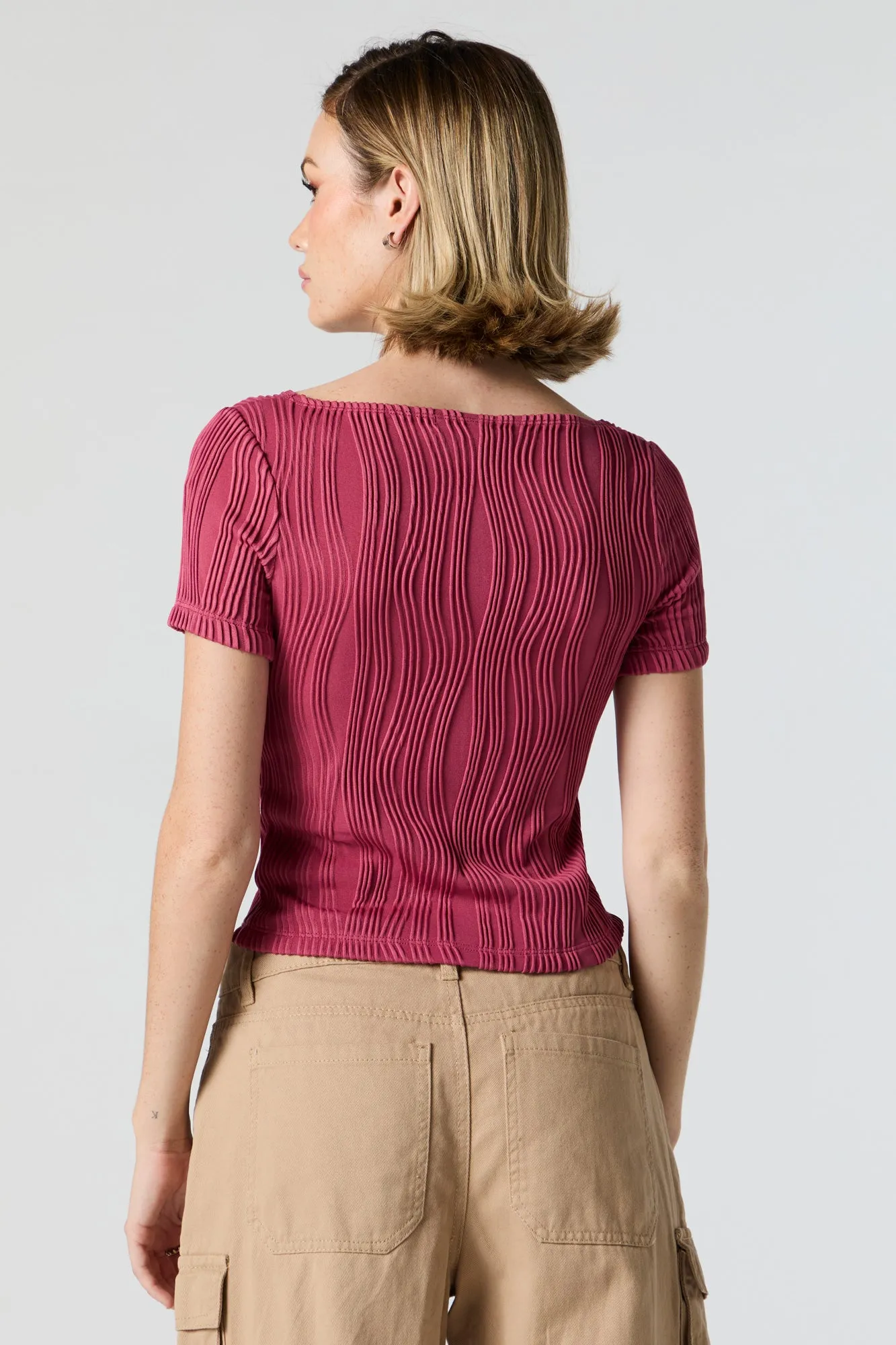 Textured Short Sleeve Top sold by Charlotte Russe product image thumbnail 3