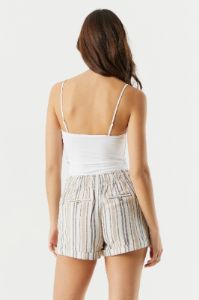 Striped Linen Drawstring Short sold by Charlotte Russe