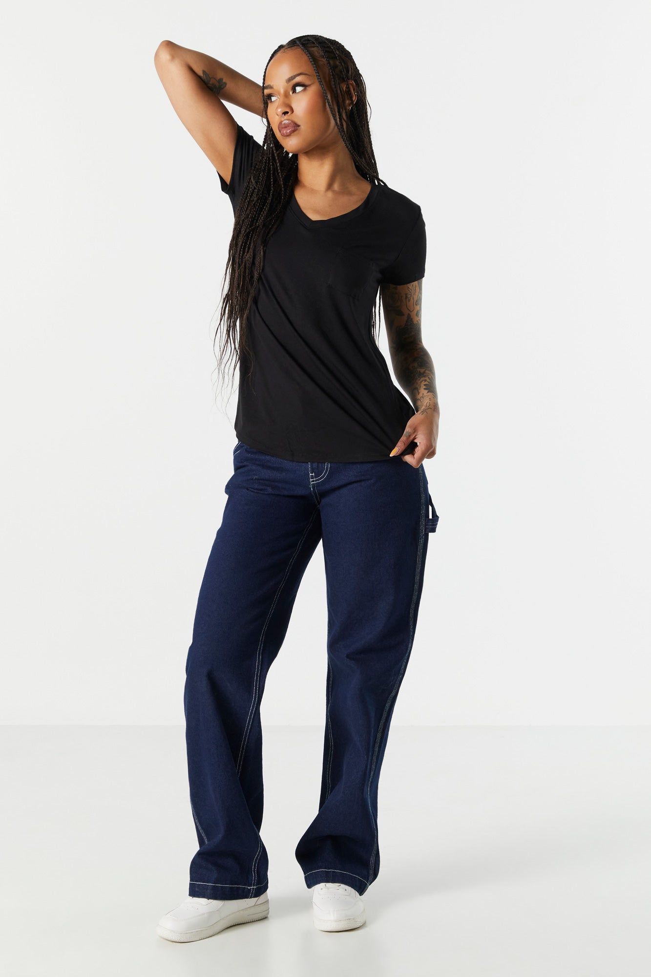 Basic V-Neck Pocket T-Shirt sold by Charlotte Russe product image thumbnail 3