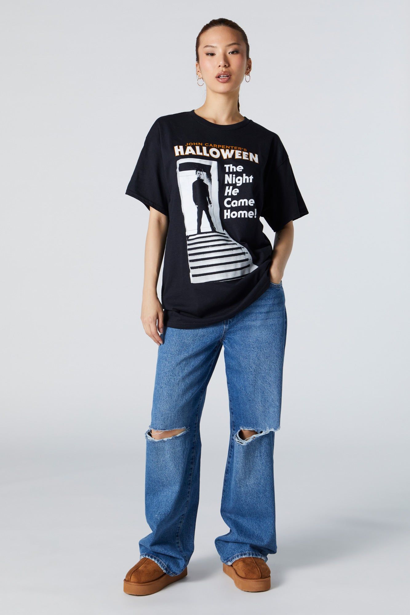 Halloween Graphic Boyfriend T-Shirt sold by Charlotte Russe product image thumbnail 4