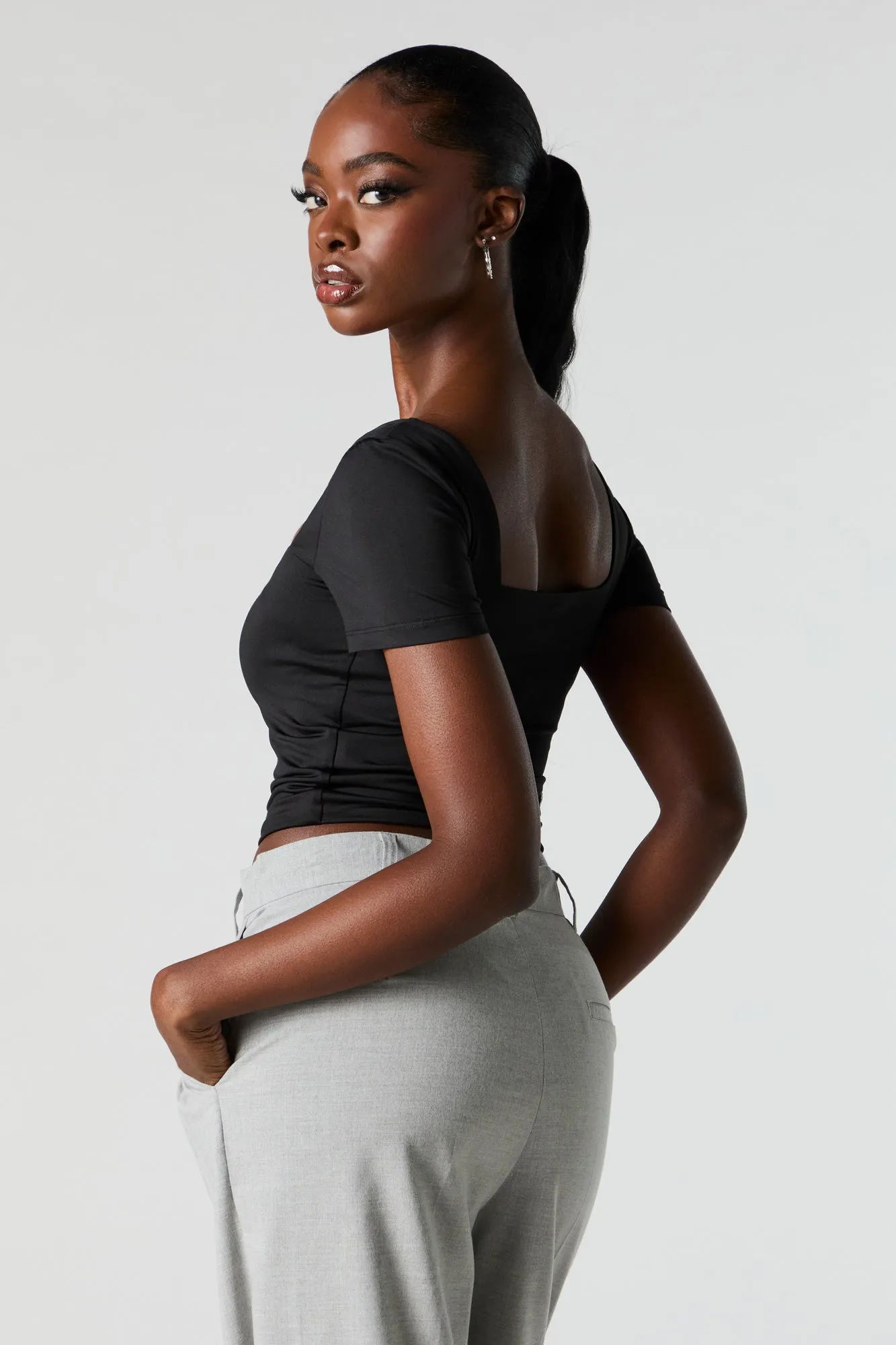 Contour Square Neck Cropped T-Shirt sold by Charlotte Russe product image thumbnail 5