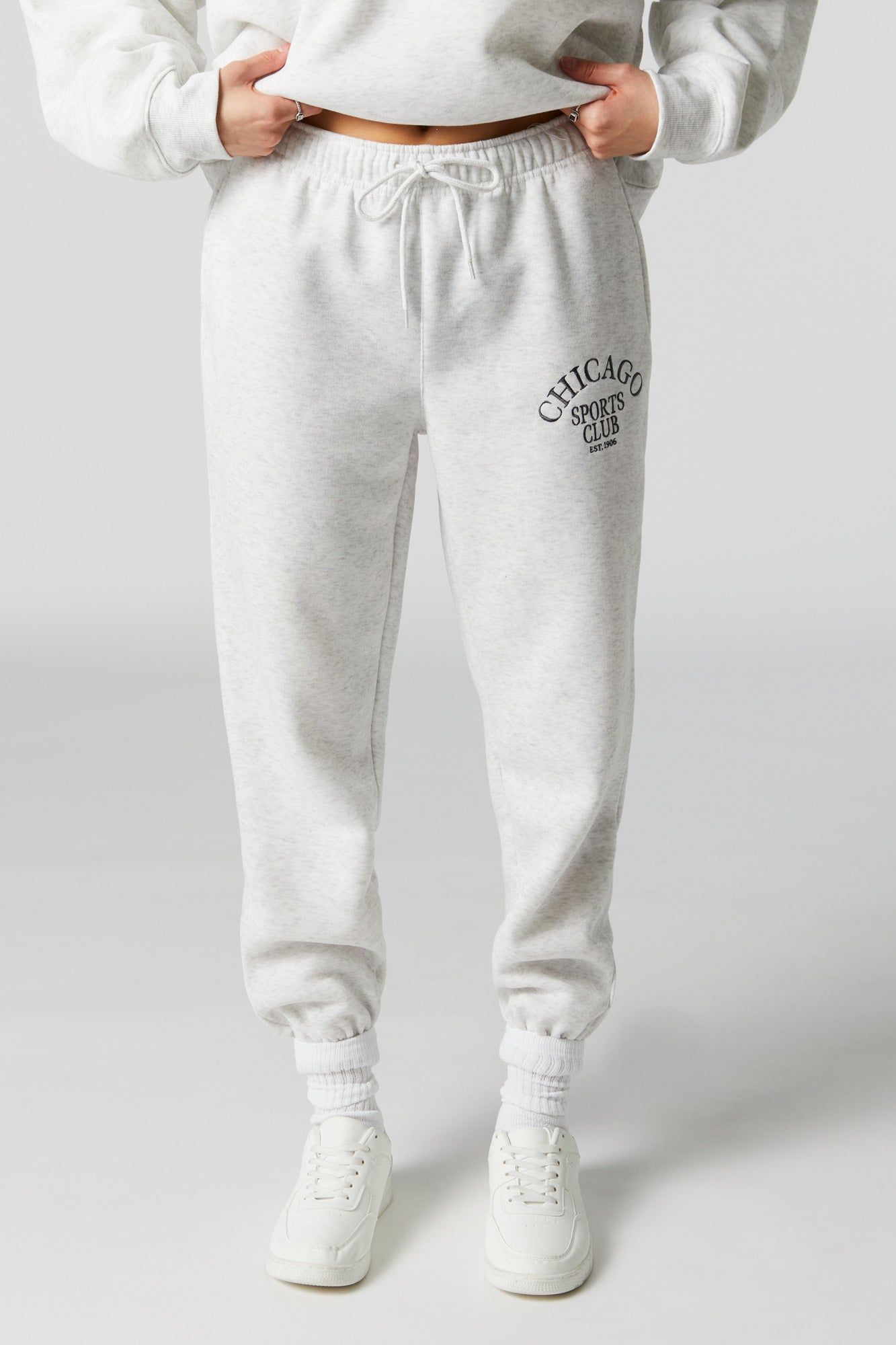 Chicago Embroidered Fleece Jogger sold by Charlotte Russe product image thumbnail 2