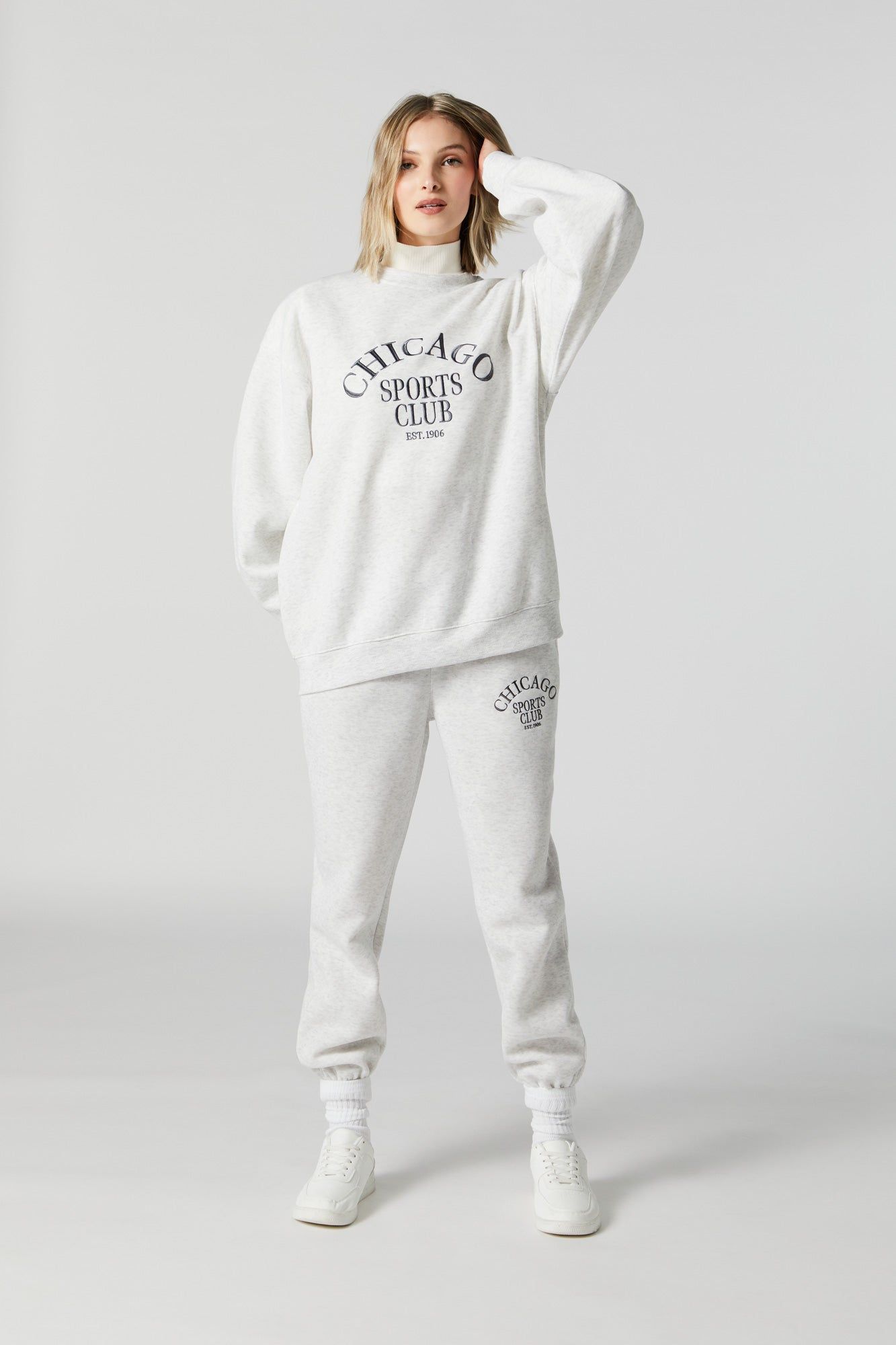 Chicago Embroidered Fleece Jogger sold by Charlotte Russe