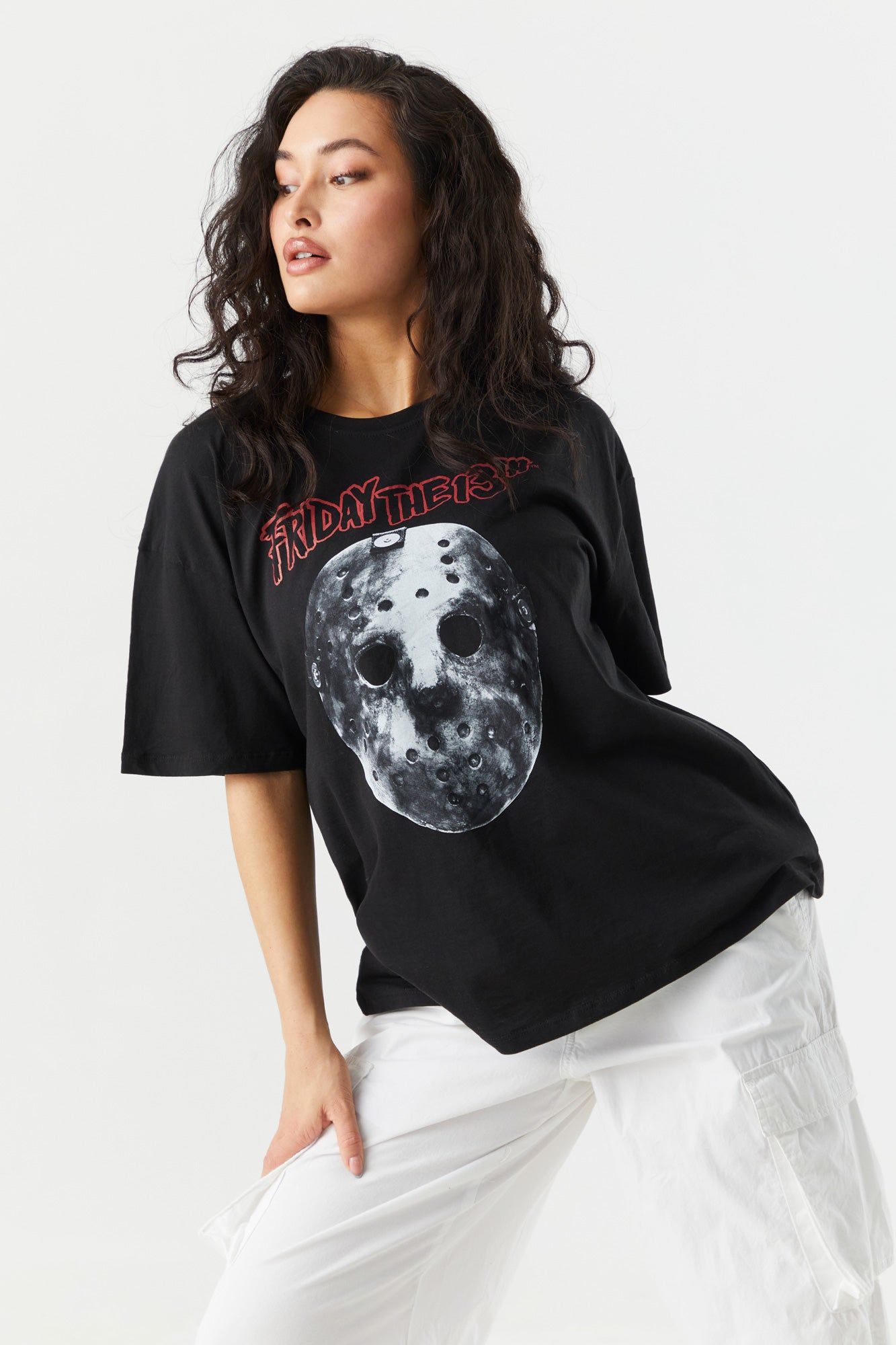 Friday the 13th Graphic Boyfriend T-Shirt sold by Charlotte Russe