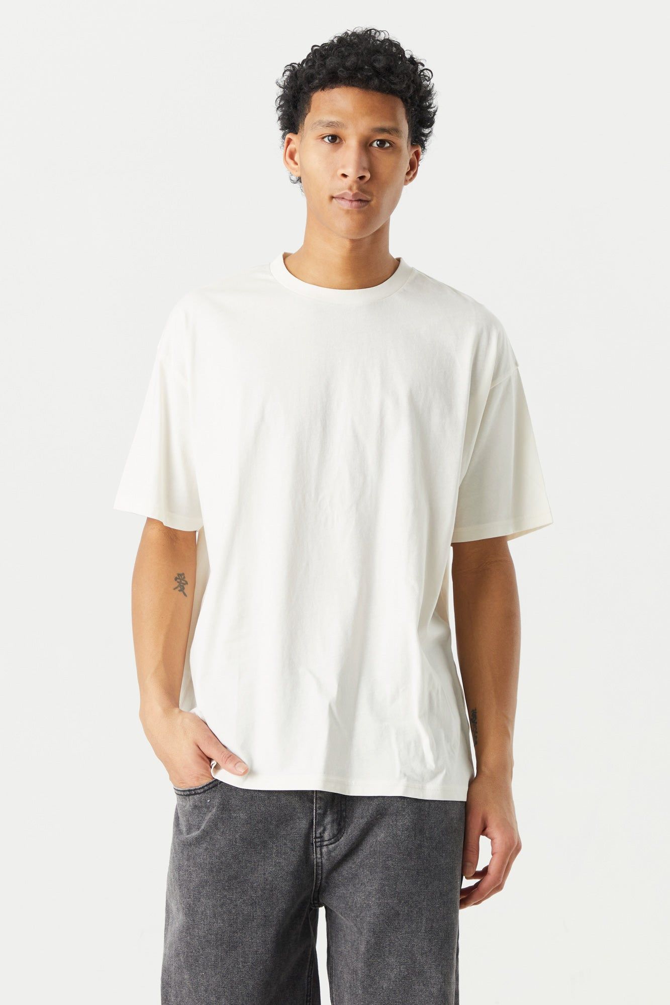 Basic Relaxed Crew T-Shirt sold by Charlotte Russe product image thumbnail 7