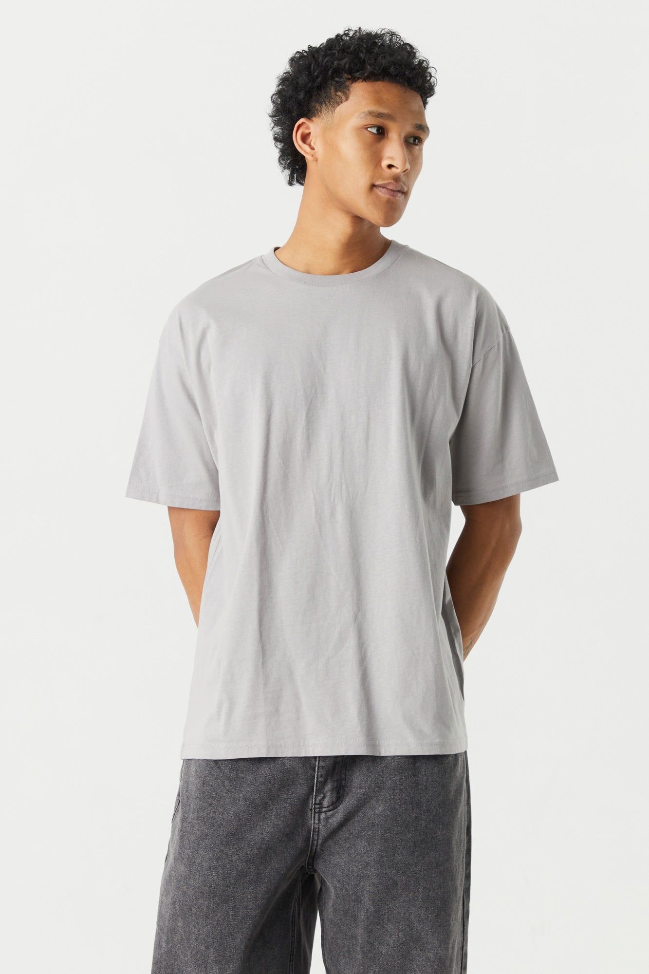 Basic Relaxed Crew T-Shirt sold by Charlotte Russe product image thumbnail 4