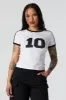 10 Graphic Ringer T-Shirt sold by Charlotte Russe