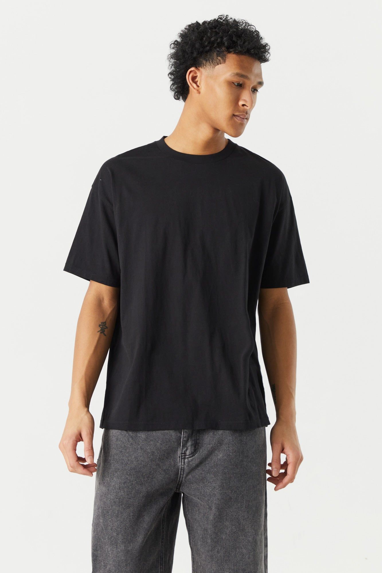 Basic Relaxed Crew T-Shirt sold by Charlotte Russe