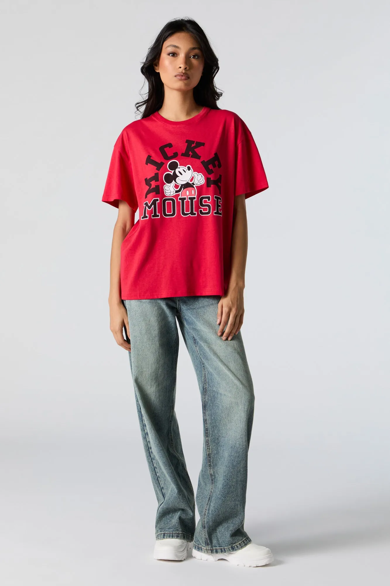 Mickey Mouse Graphic Boyfriend T-Shirt sold by Charlotte Russe product image thumbnail 3