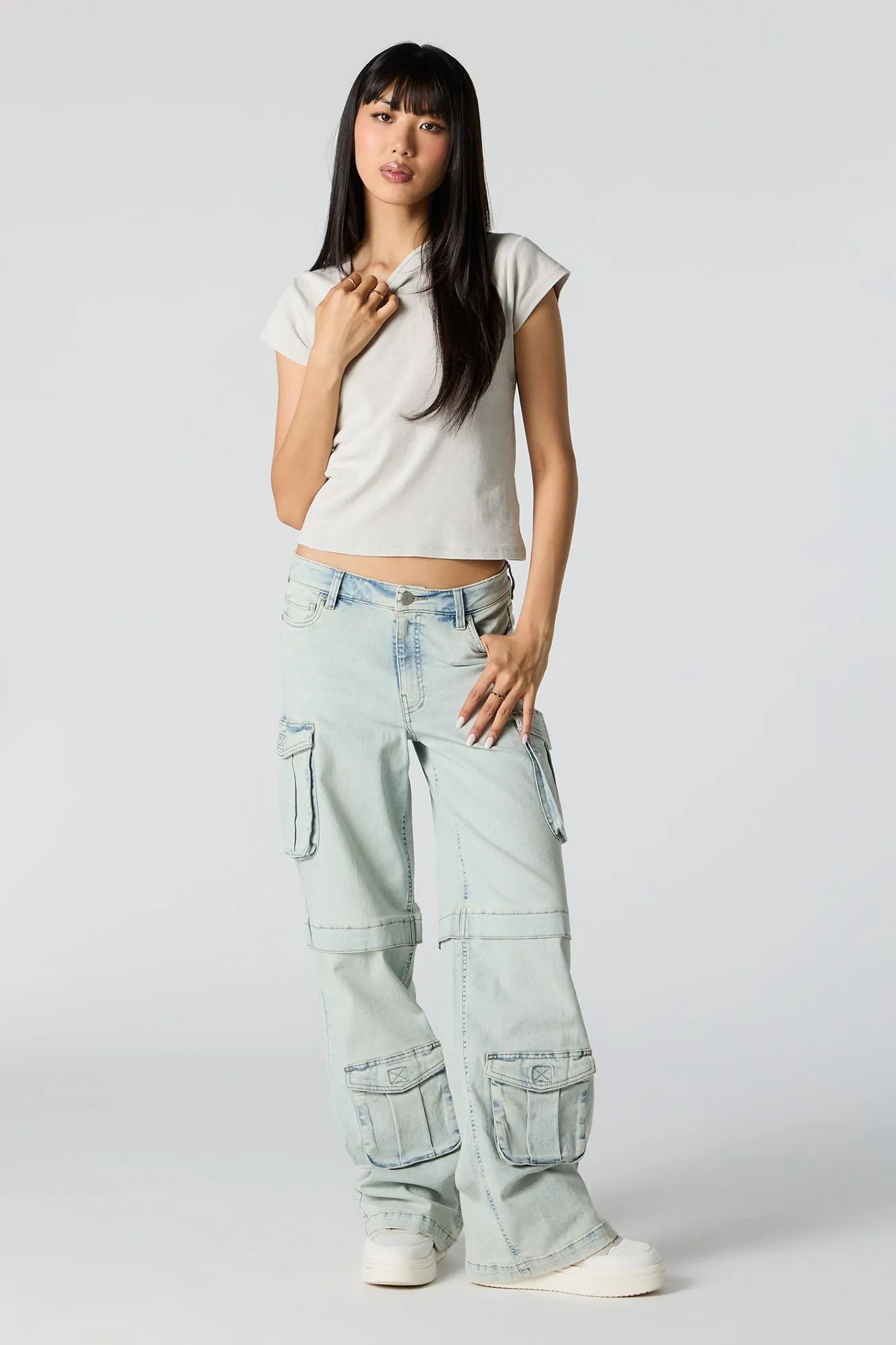 Wide Leg Cargo Jean sold by Charlotte Russe product image thumbnail 4