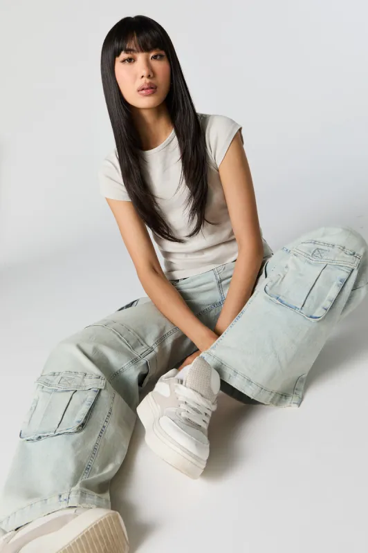 Wide Leg Cargo Jean sold by Charlotte Russe