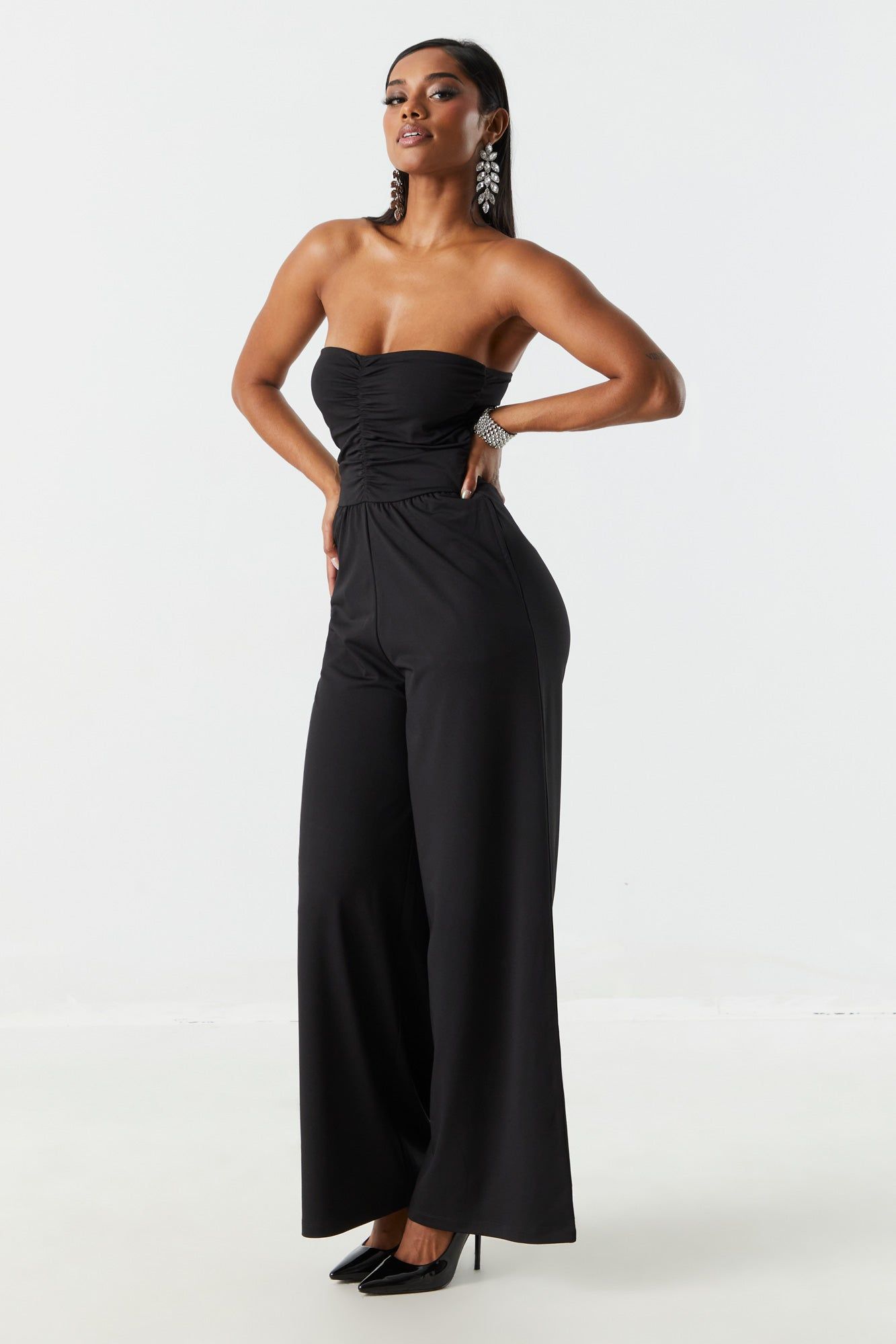 Ruched Strapless Jumpsuit sold by Charlotte Russe product image thumbnail 4