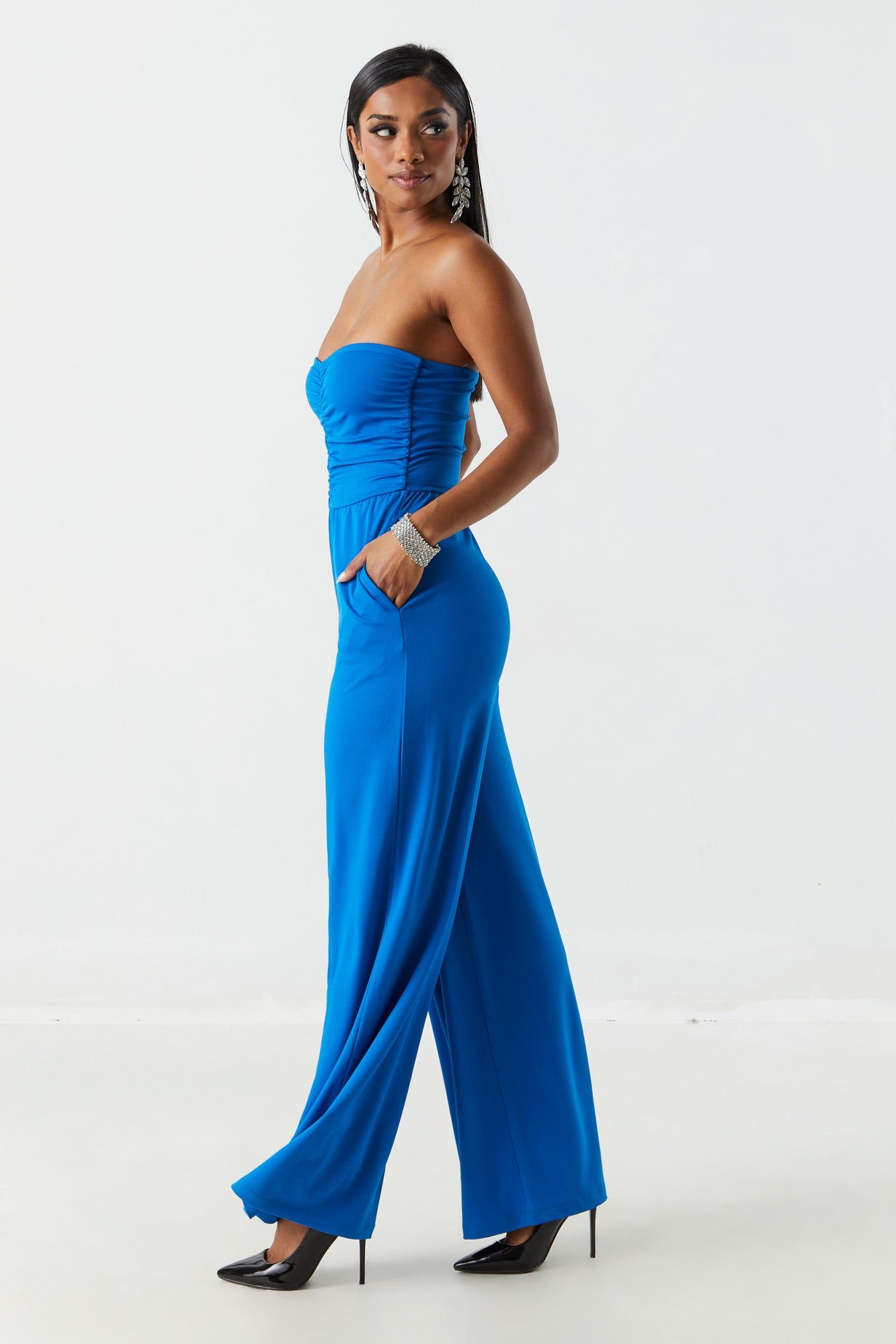 Ruched Strapless Jumpsuit sold by Charlotte Russe product image thumbnail 3