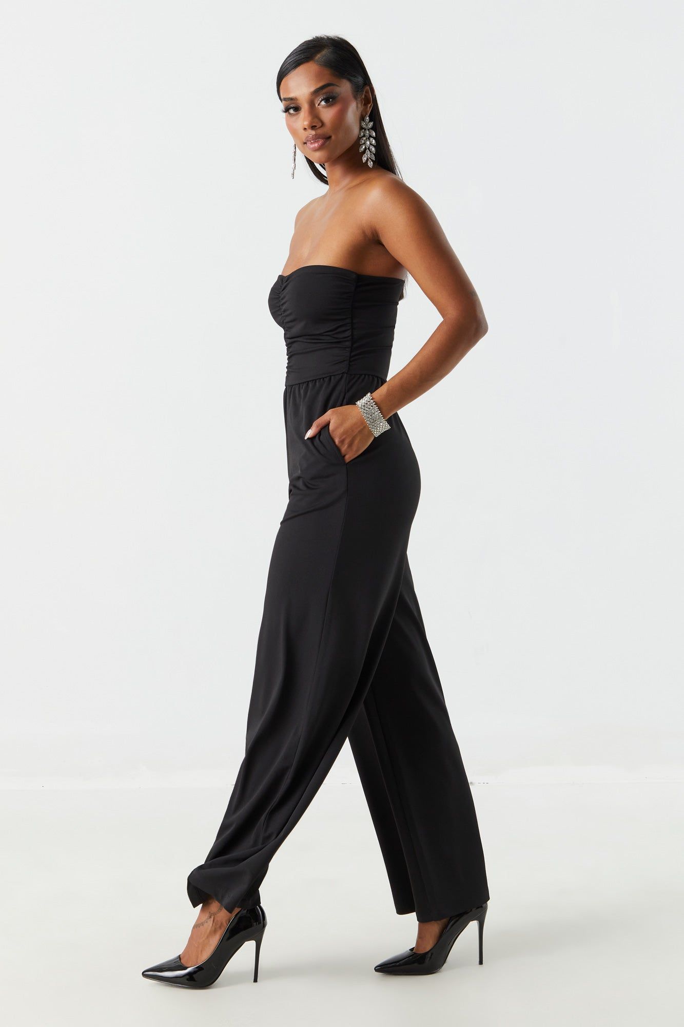 Ruched Strapless Jumpsuit sold by Charlotte Russe product image thumbnail 6