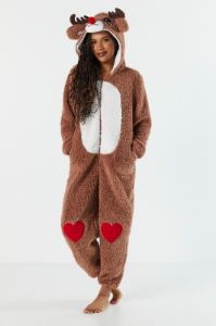 Plush 3D Reindeer Onesie sold by Charlotte Russe