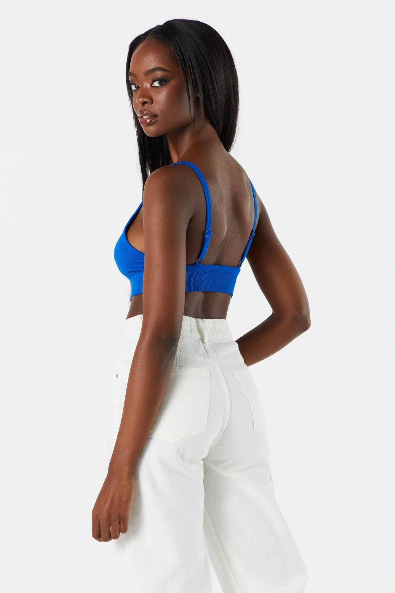 Coloured Ribbed V-Neck Bralette sold by Charlotte Russe product image thumbnail 2