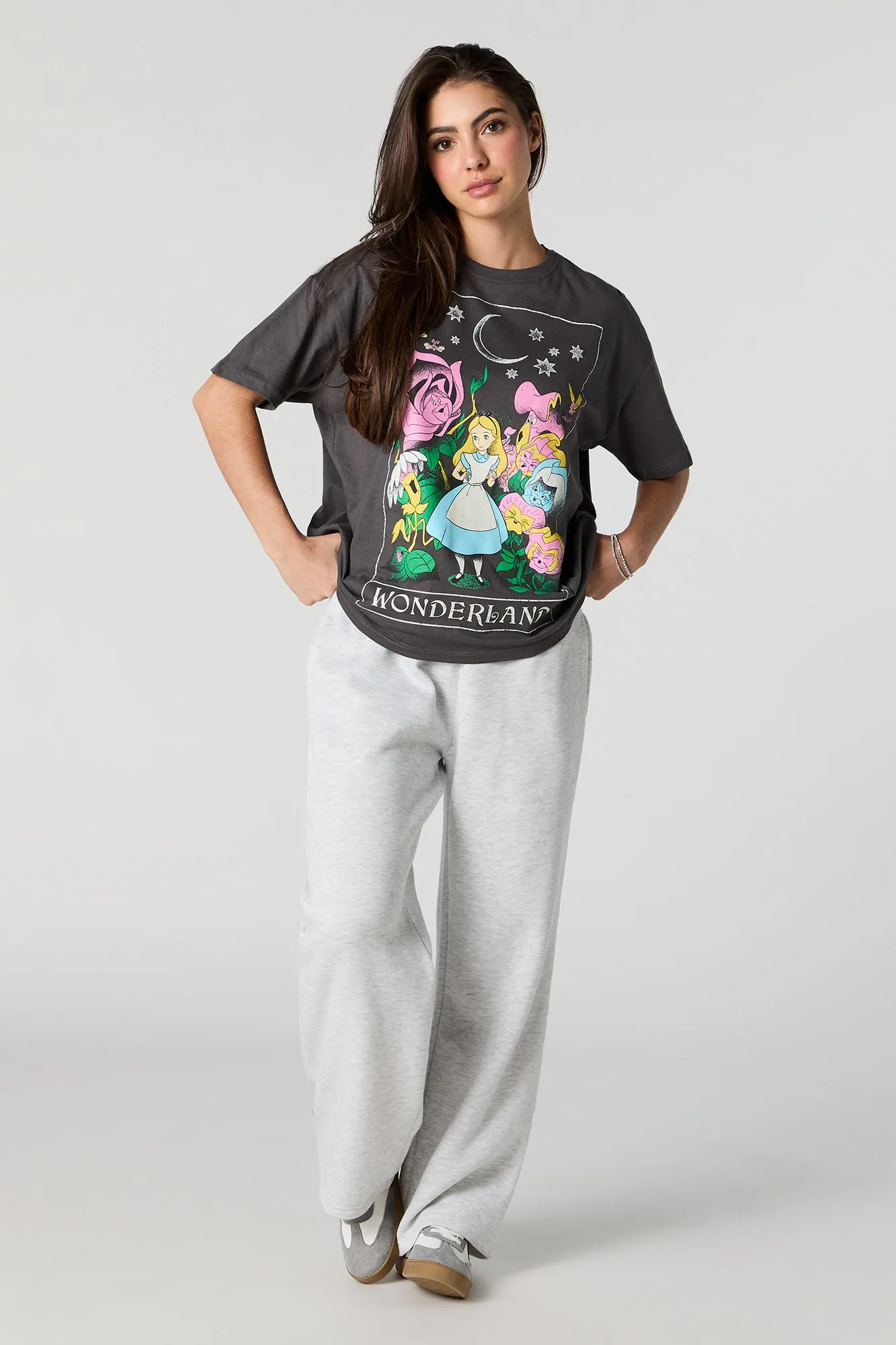 Alice in Wonderland Graphic Boyfriend T-Shirt sold by Charlotte Russe product image thumbnail 3