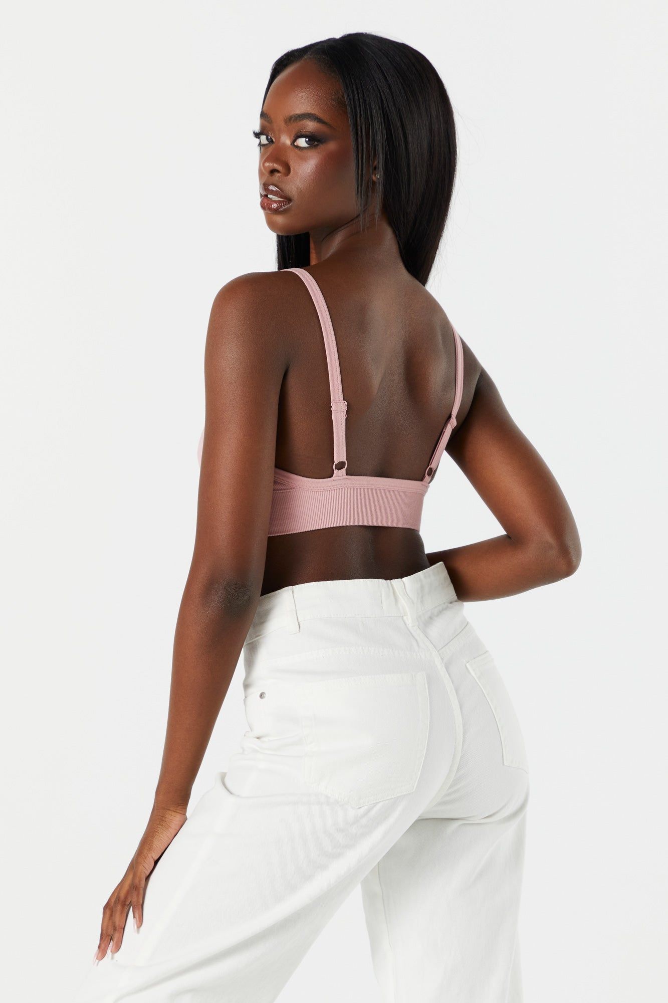 Coloured Ribbed V-Neck Bralette sold by Charlotte Russe product image thumbnail 5