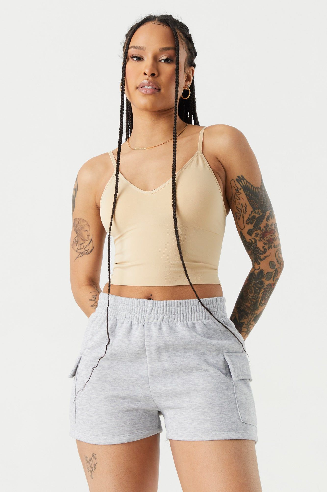 Seamless V-Neck Support Tank sold by Charlotte Russe