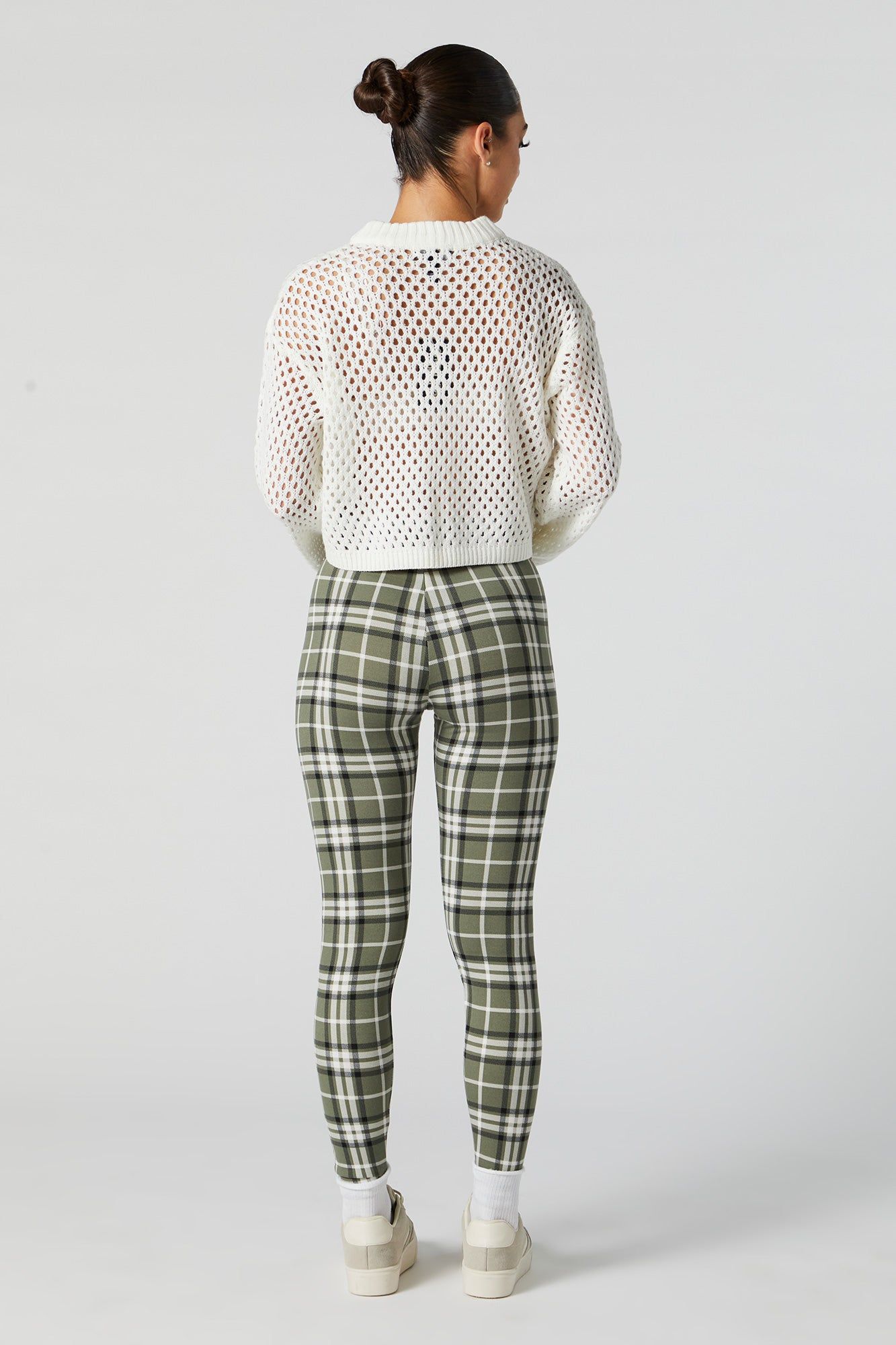 Green Plaid Print Fleece Legging sold by Charlotte Russe product image thumbnail 3