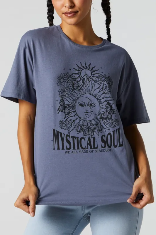 Mystical Soul Graphic Boyfriend T-Shirt sold by Charlotte Russe
