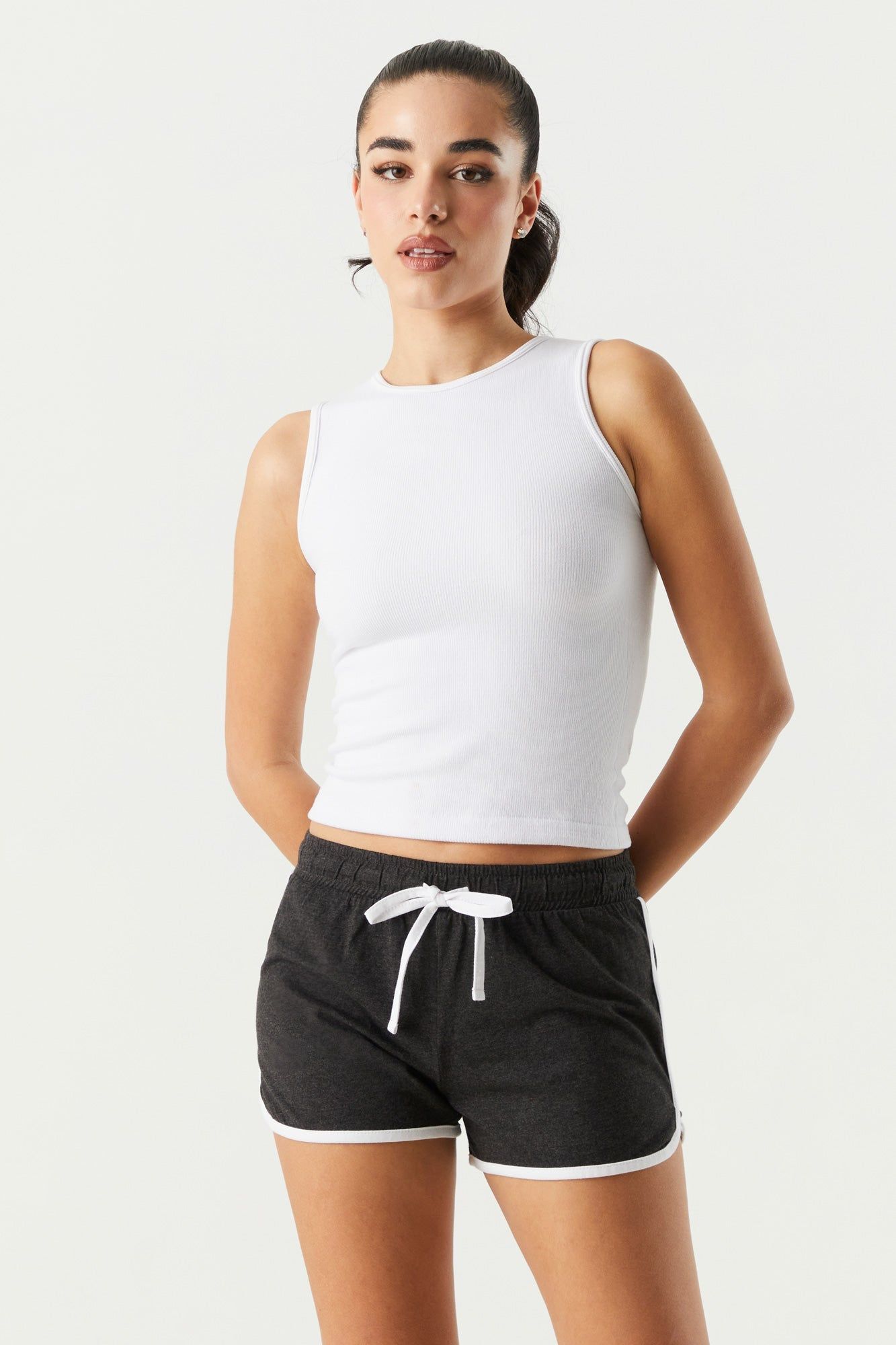 Drawstring Solid Dolphin Short sold by Charlotte Russe product image thumbnail 4