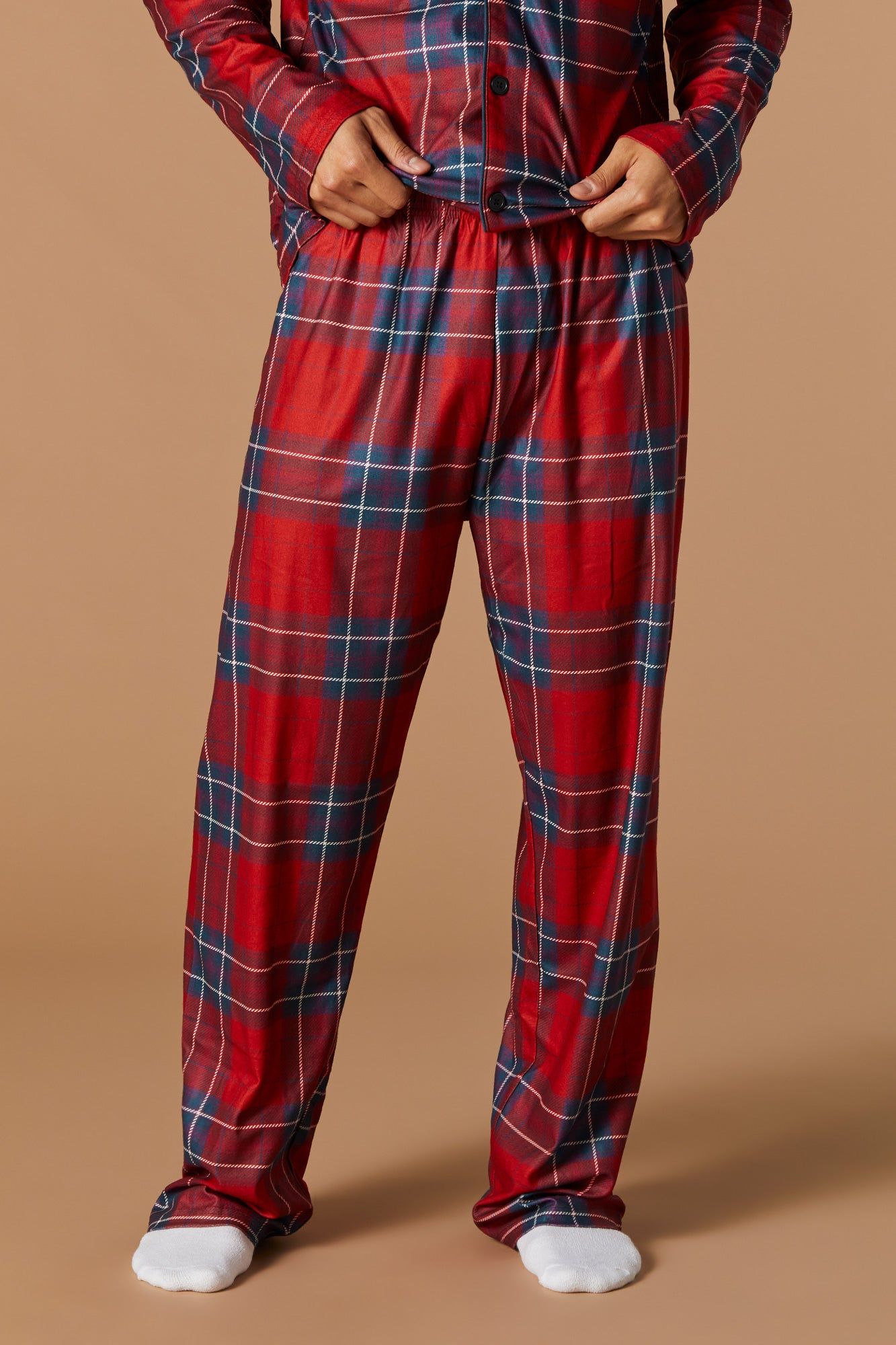 Matching the Family Holiday Plaid Flannel 2 Piece Pajama Set sold by Charlotte Russe product image thumbnail 5