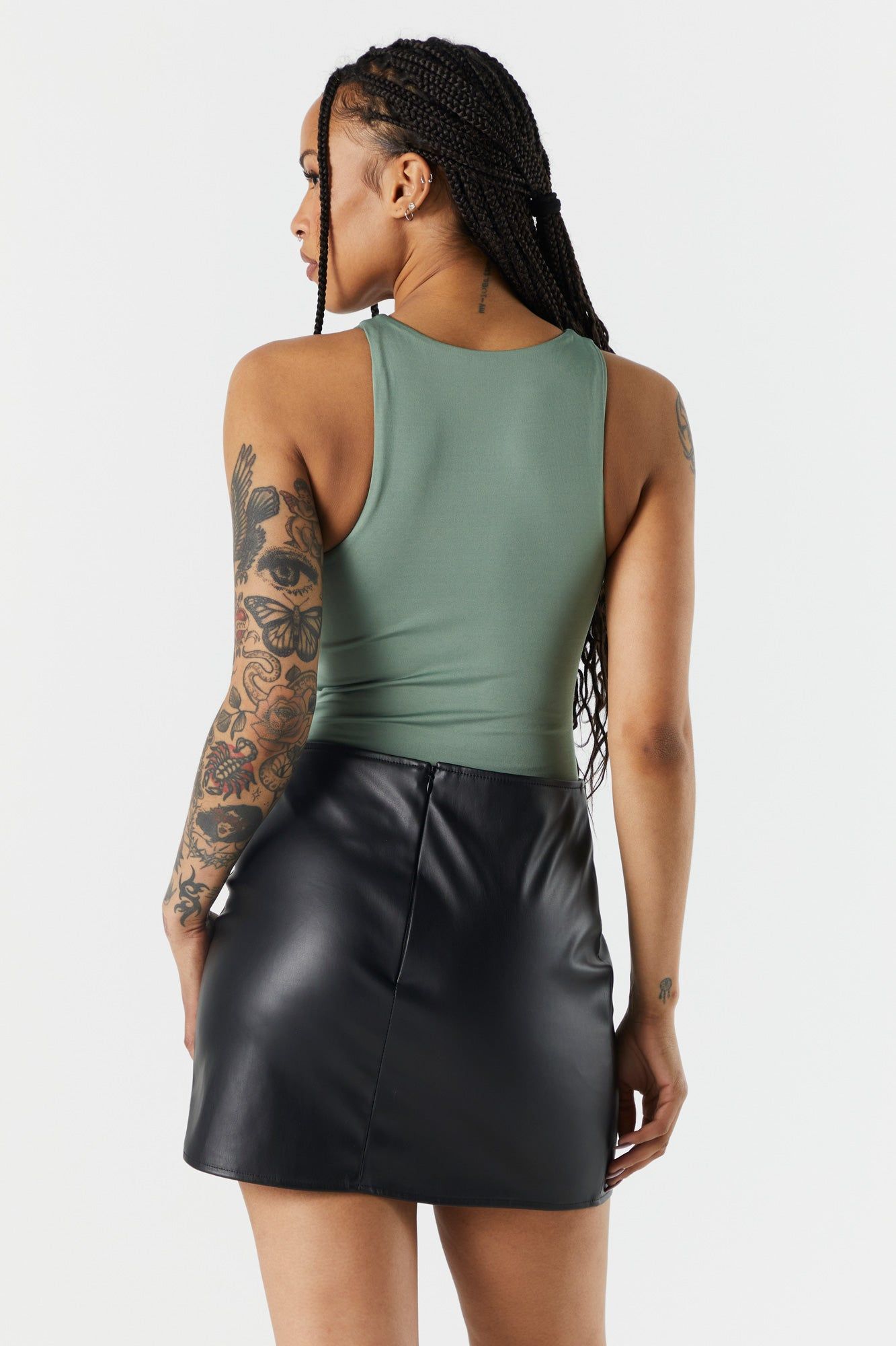 Green Contour High Neck Bodysuit sold by Charlotte Russe product image thumbnail 2