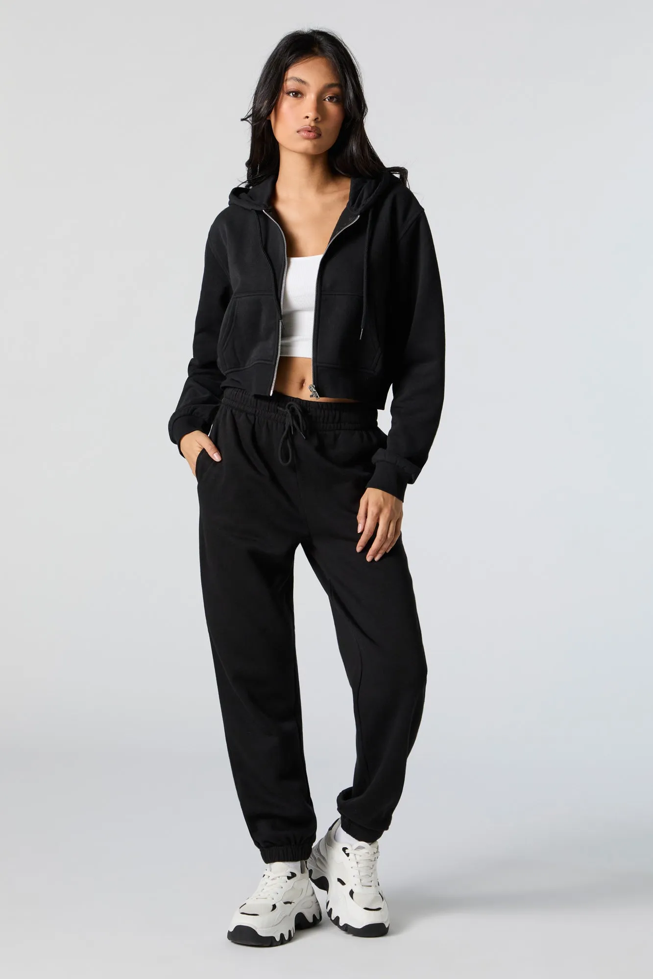 Fleece High Rise Jogger sold by Charlotte Russe product image thumbnail 5