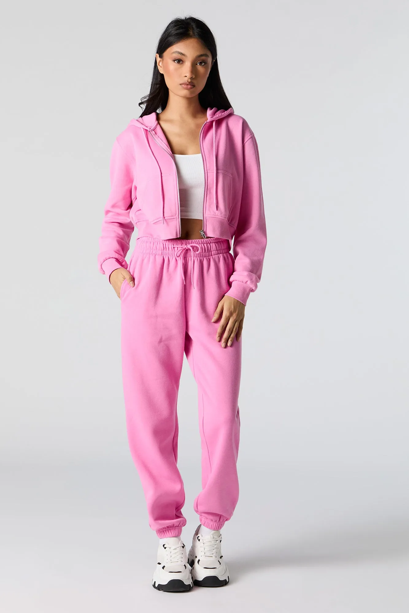 Fleece High Rise Jogger sold by Charlotte Russe product image thumbnail 4