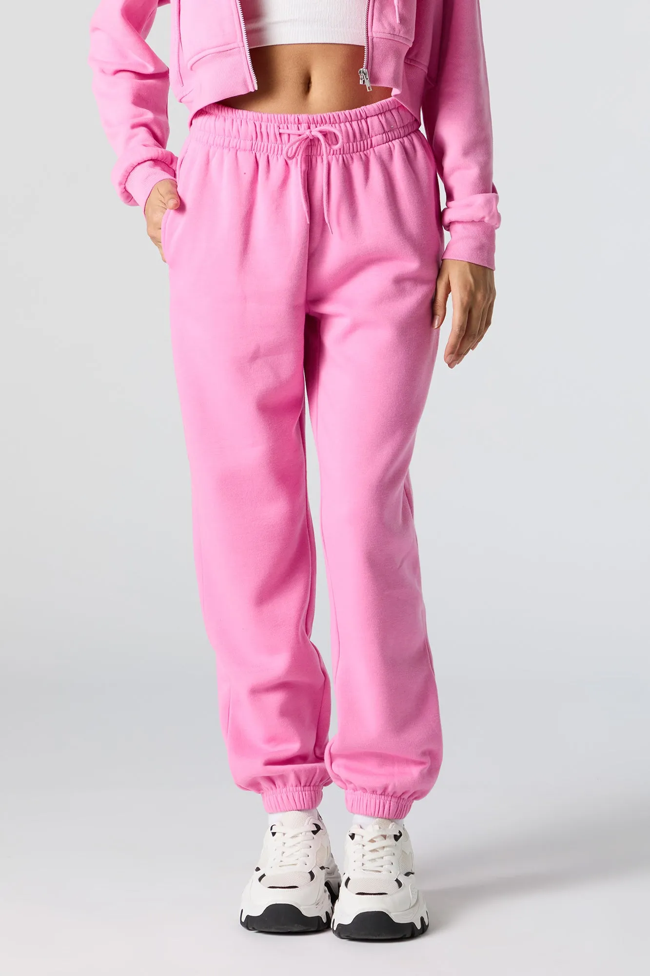 Fleece High Rise Jogger sold by Charlotte Russe product image thumbnail 2