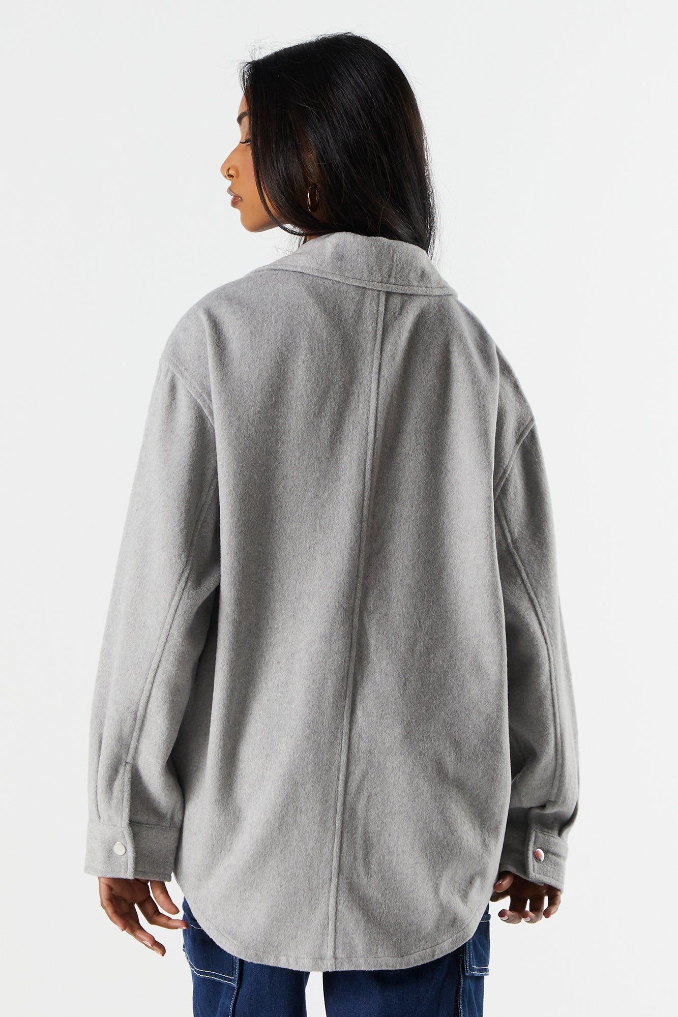 Brushed Flannel Shacket sold by Charlotte Russe product image thumbnail 5