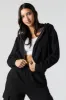 Fleece Zip-Up Cropped Hoodie sold by Charlotte Russe