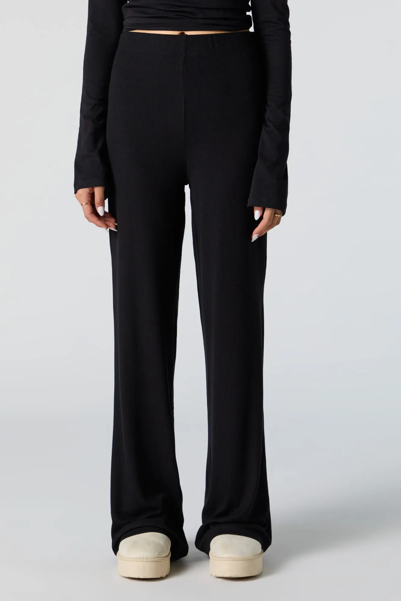 Ribbed Wide Leg Pant sold by Charlotte Russe product image thumbnail 5