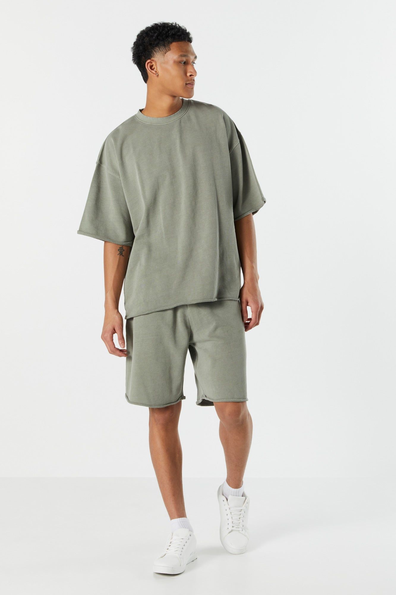 Oversized Rolled Hem Crewneck T-Shirt sold by Charlotte Russe product image thumbnail 3