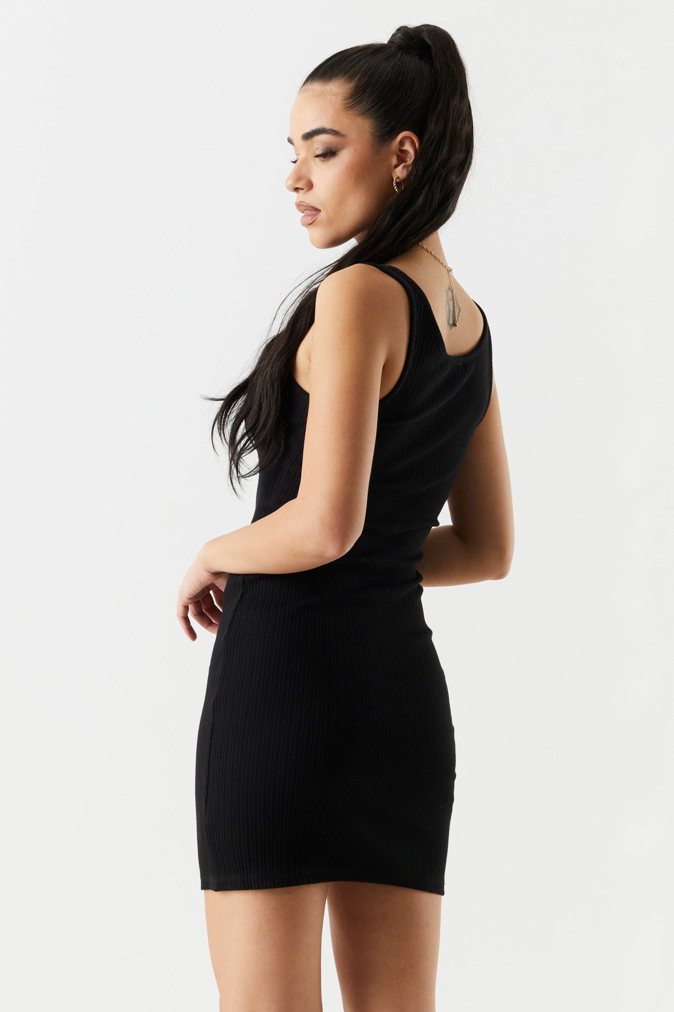 Ribbed Round Neck Bodycon Dress sold by Charlotte Russe product image thumbnail 5