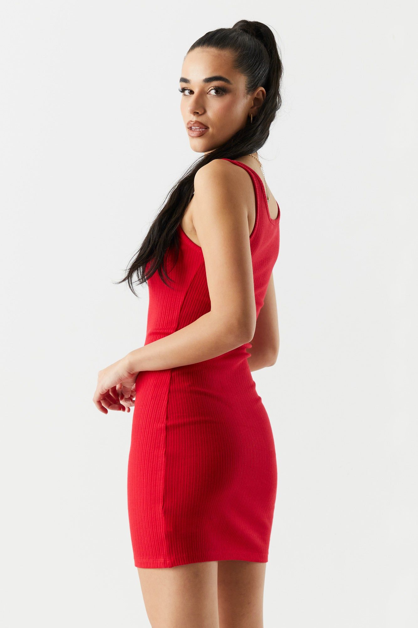 Ribbed Round Neck Bodycon Dress sold by Charlotte Russe product image thumbnail 17