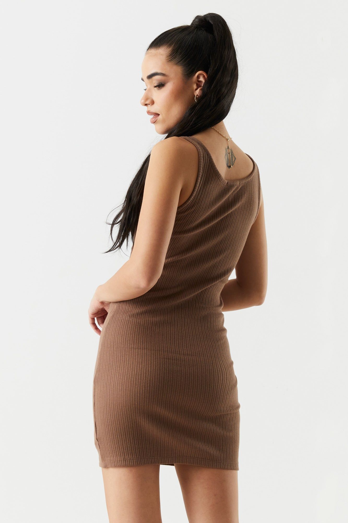 Ribbed Round Neck Bodycon Dress sold by Charlotte Russe product image thumbnail 11