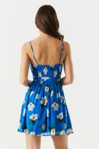 Blue Floral Chiffon Mini Wrap Dress sold by Charlotte Russe