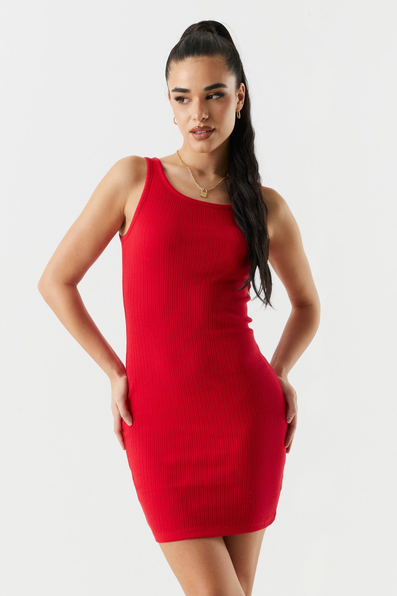 Ribbed Round Neck Bodycon Dress sold by Charlotte Russe product image thumbnail 16