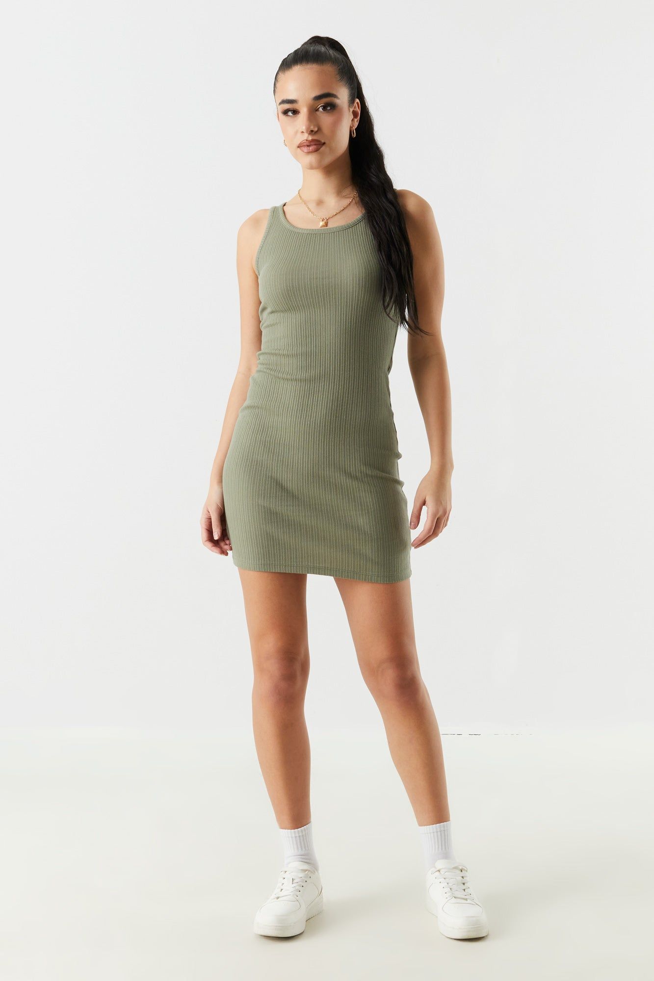 Ribbed Round Neck Bodycon Dress sold by Charlotte Russe product image thumbnail 3