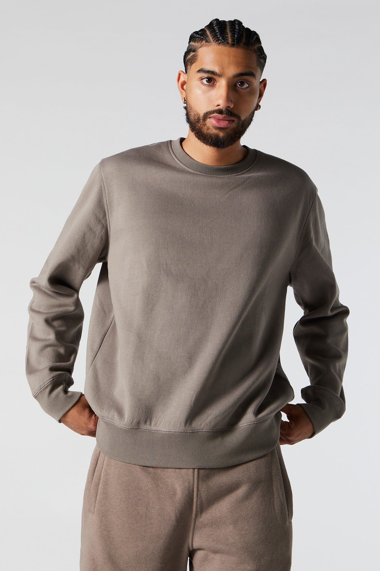 Solid Fleece Sweatshirt sold by Charlotte Russe product image thumbnail 2