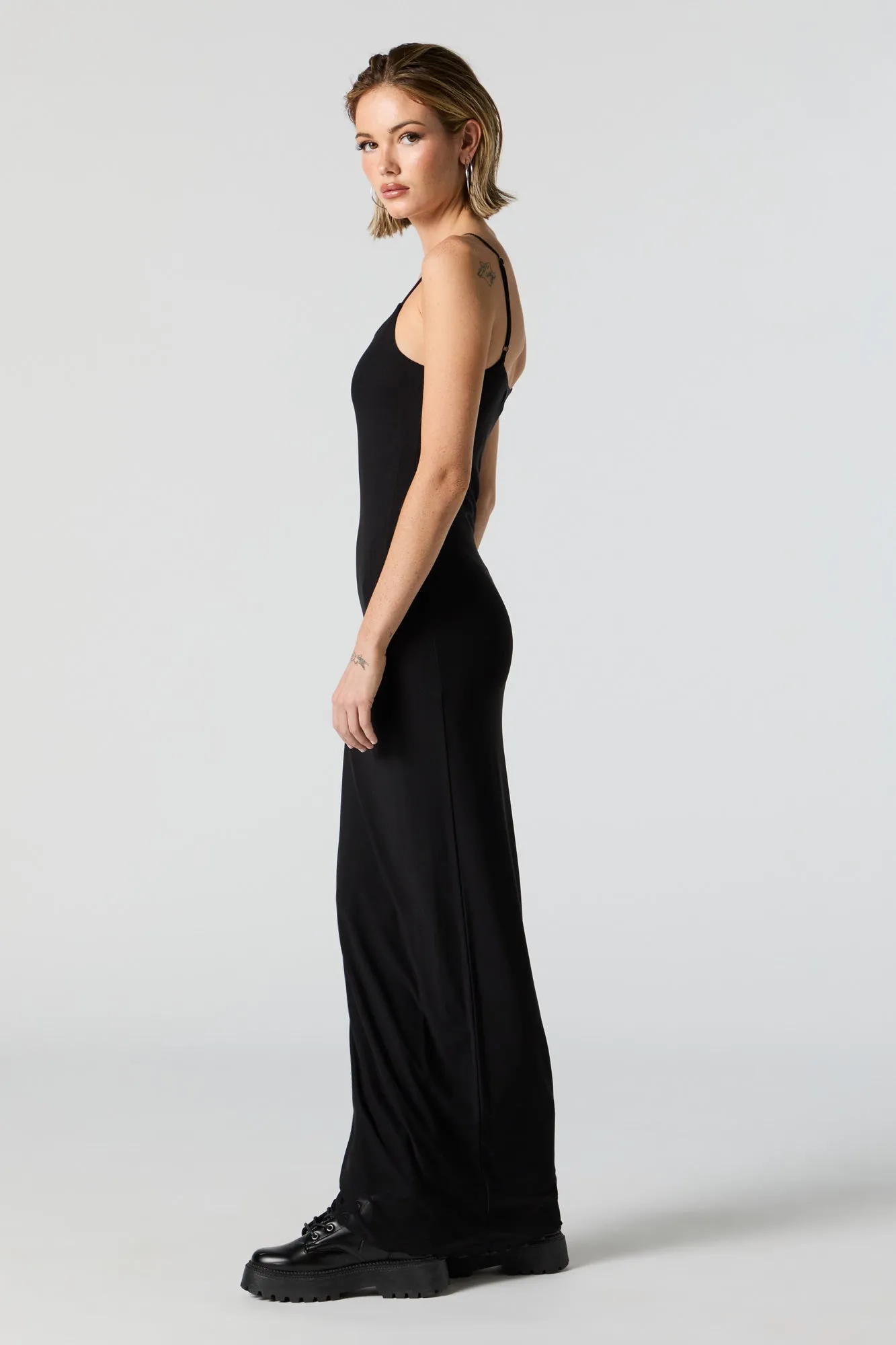 Black Mesh Sleeveless Maxi Dress sold by Charlotte Russe product image thumbnail 2