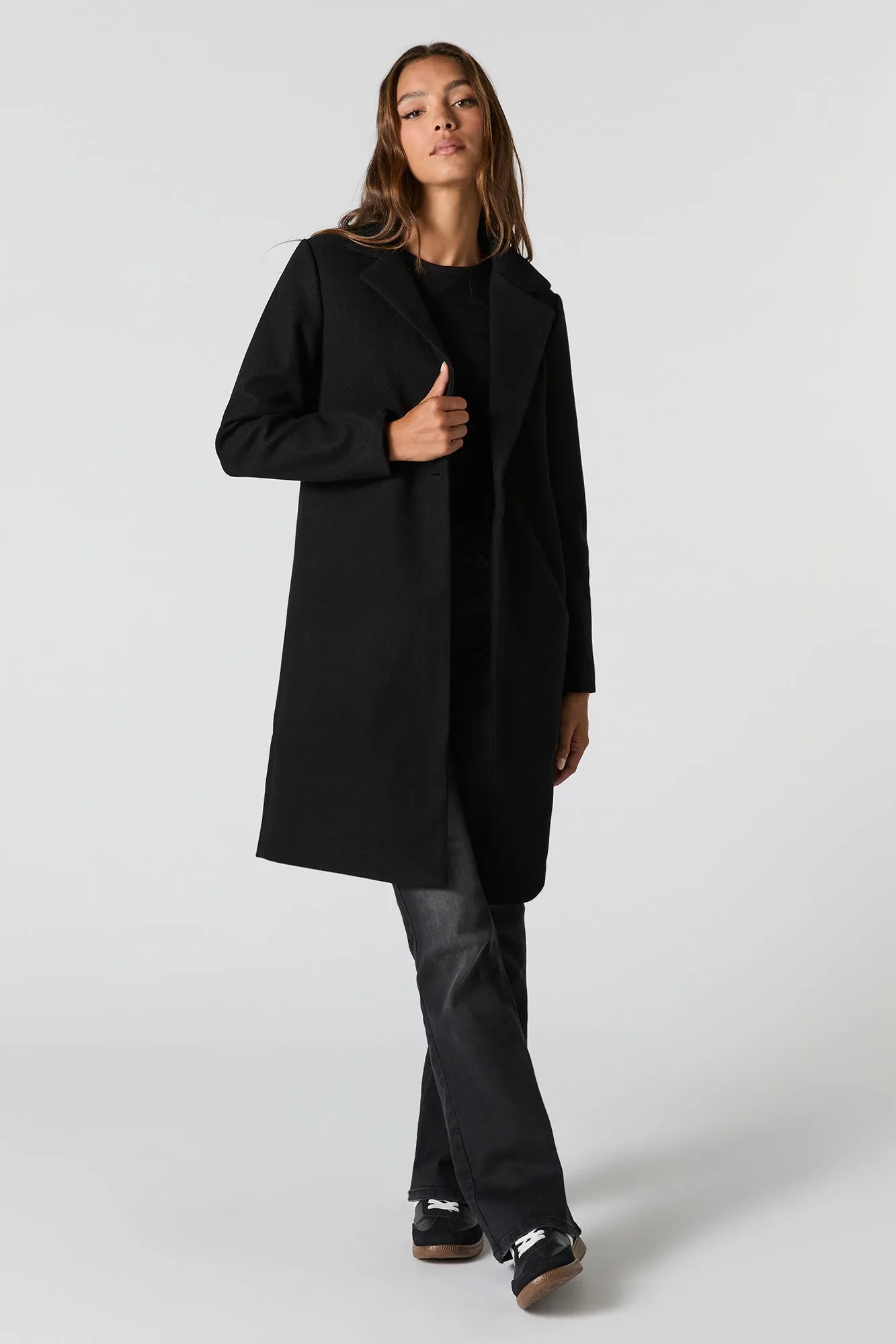Collared Single Button Coat sold by Charlotte Russe product image thumbnail 4