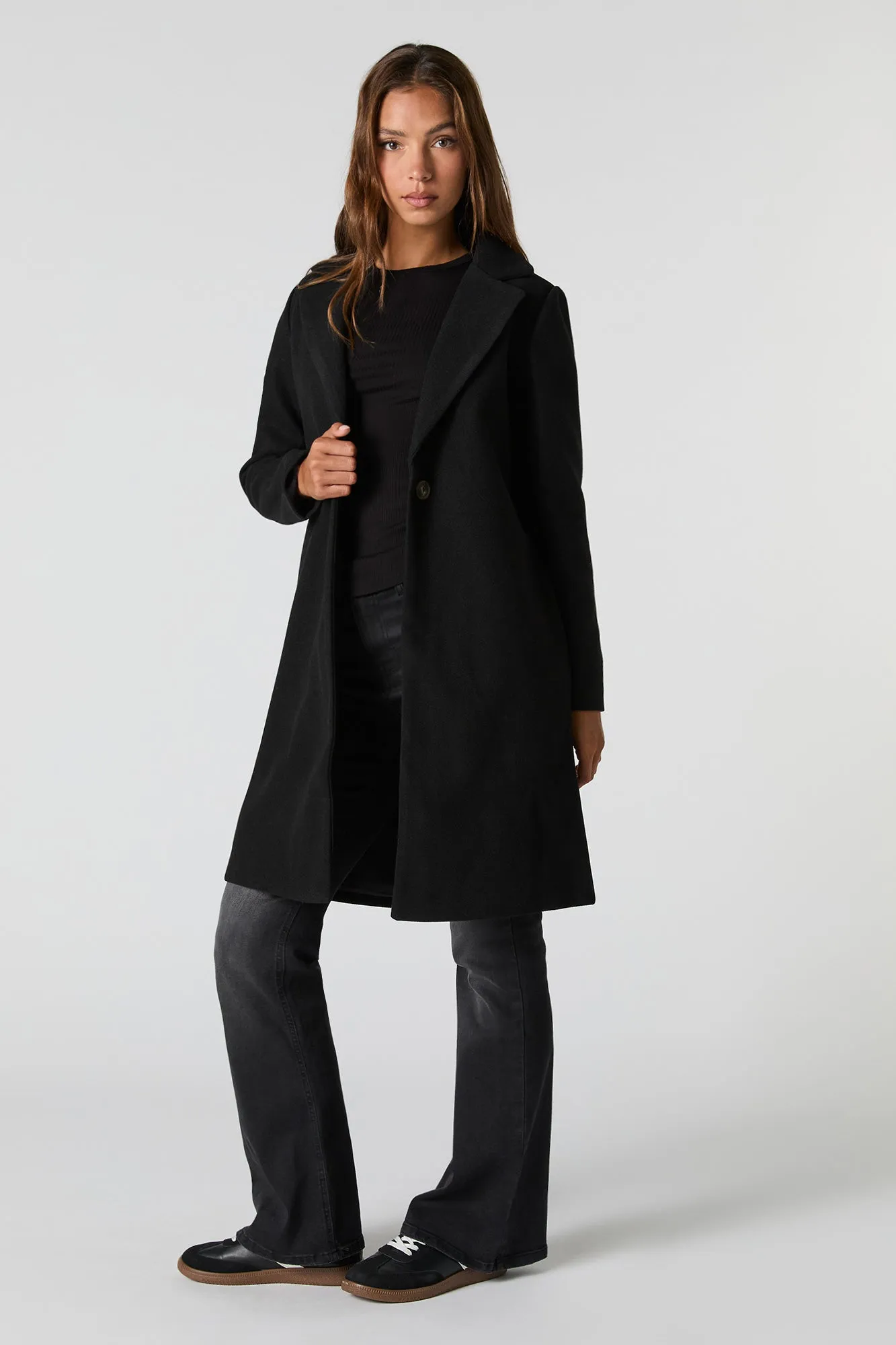 Collared Single Button Coat sold by Charlotte Russe product image thumbnail 5