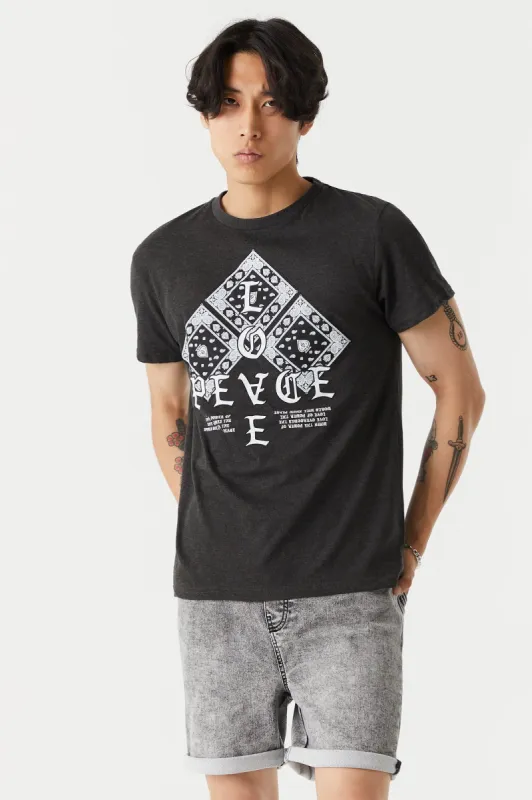 Love And Peace Graphic T-Shirt sold by Charlotte Russe