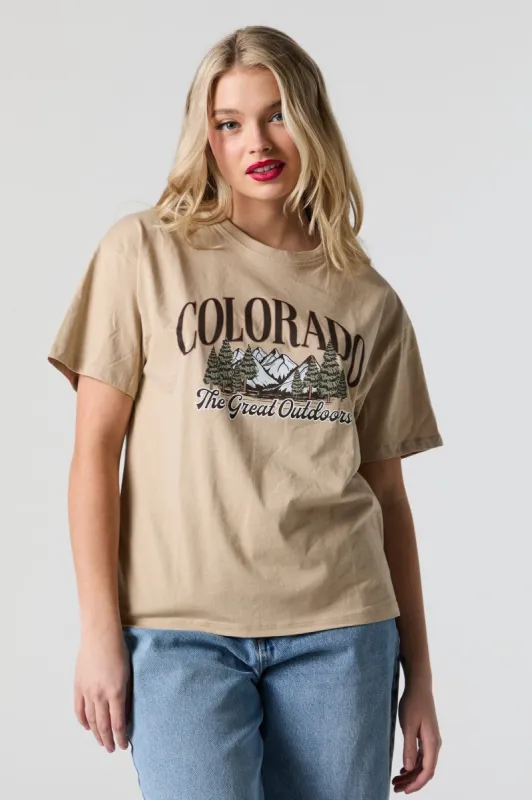 Colorado Graphic Boyfriend T-Shirt sold by Charlotte Russe